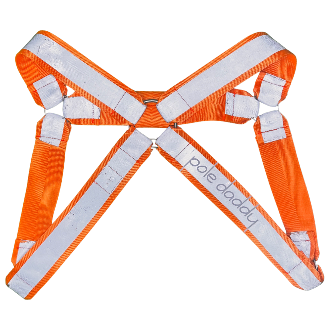Back view of Tradie Harness in orange